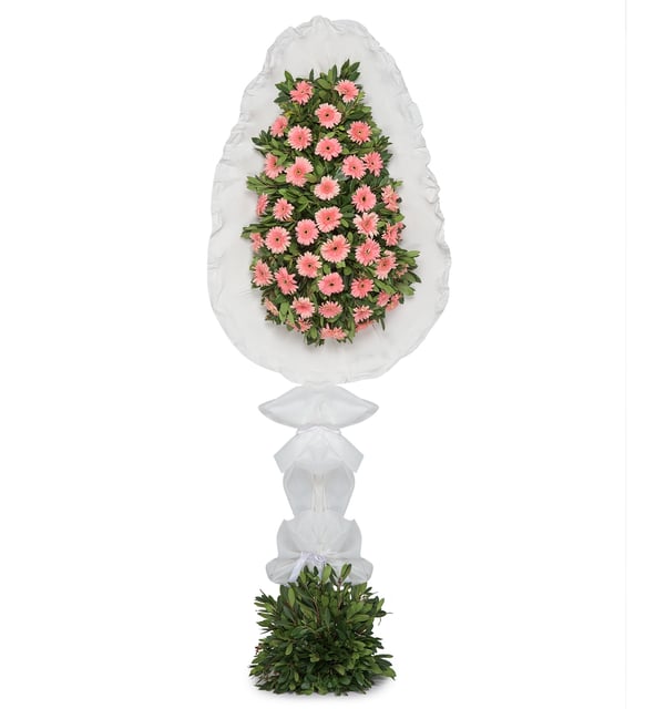 Byk Pembe Gerbera iekli elenk